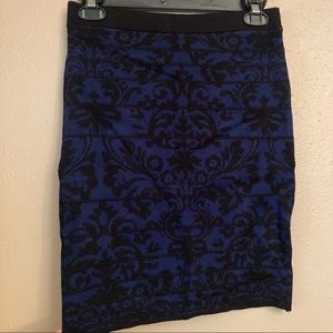 Forever 21 Black and Blue Bandaged Skirt